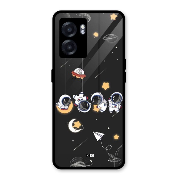 Hanging Astronauts Glass Back Case for Oppo K10 (5G)