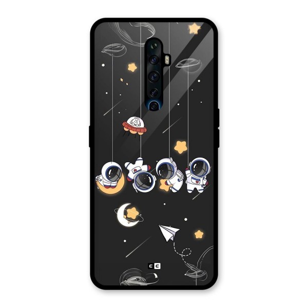 Hanging Astronauts Glass Back Case for Oppo Reno2 F