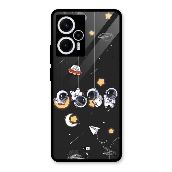 Hanging Astronauts Glass Back Case for Poco F5