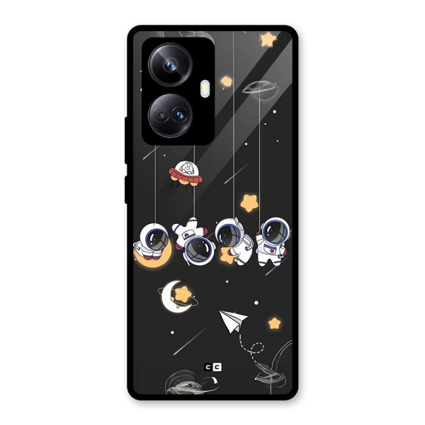 Hanging Astronauts Glass Back Case for Realme 10 Pro Plus