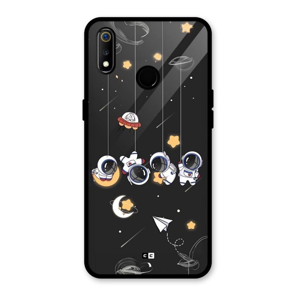 Hanging Astronauts Glass Back Case for Realme 3