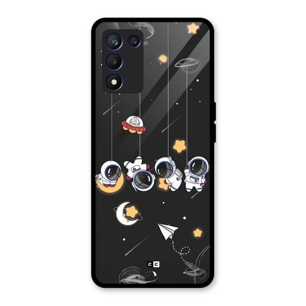 Hanging Astronauts Glass Back Case for Realme 9 5G Speed