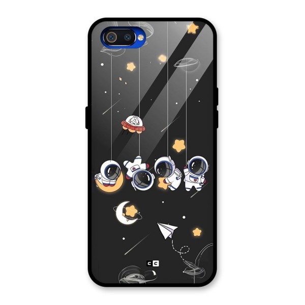 Hanging Astronauts Glass Back Case for Realme C2