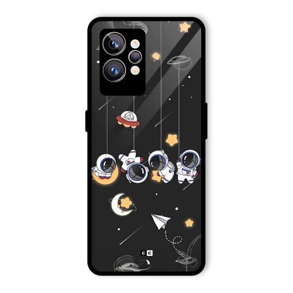 Hanging Astronauts Glass Back Case for Realme GT2 Pro