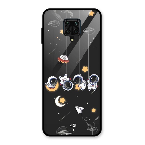 Hanging Astronauts Glass Back Case for Redmi Note 10 Lite