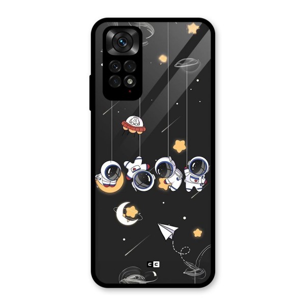 Hanging Astronauts Glass Back Case for Redmi Note 11S