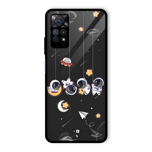 Hanging Astronauts Glass Back Case for Redmi Note 11 Pro