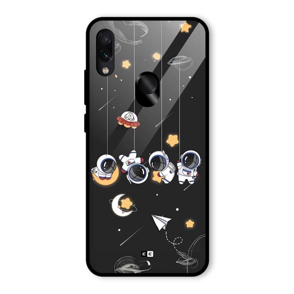 Hanging Astronauts Glass Back Case for Redmi Note 7