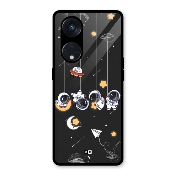 Hanging Astronauts Glass Back Case for Reno8 T 5G