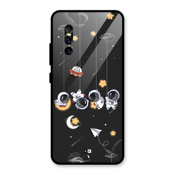 Hanging Astronauts Glass Back Case for Vivo V15 Pro