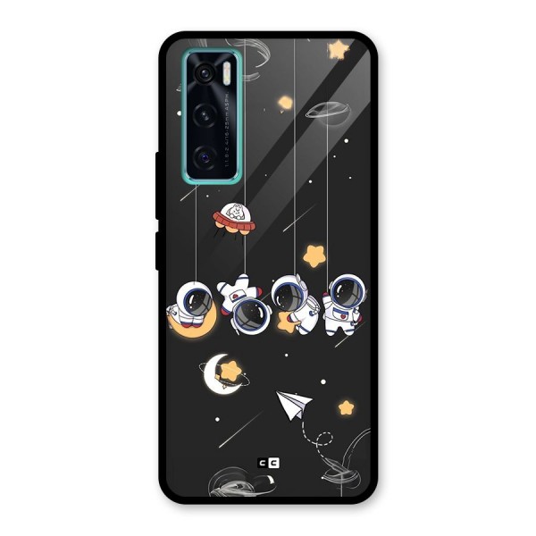 Hanging Astronauts Glass Back Case for Vivo V20 SE