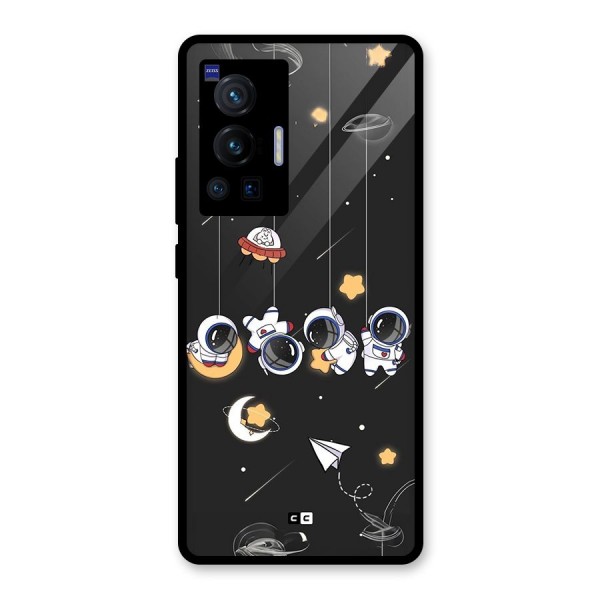 Hanging Astronauts Glass Back Case for Vivo X70 Pro