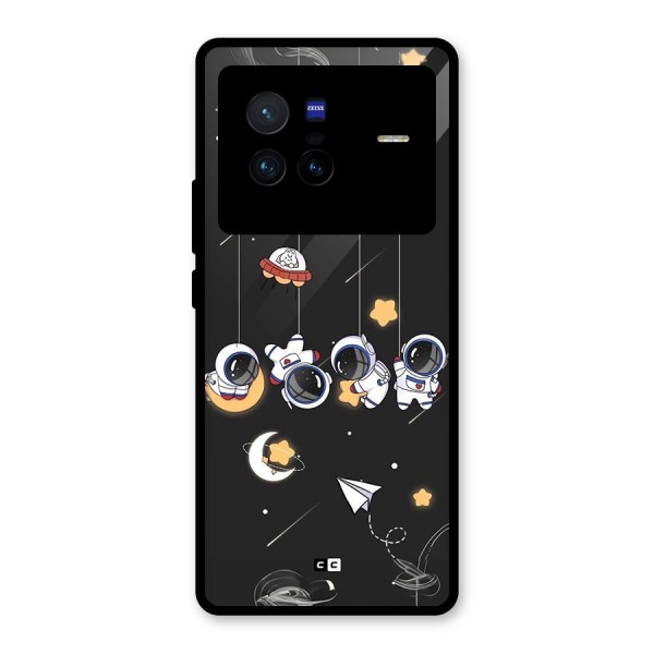 Hanging Astronauts Glass Back Case for Vivo X80