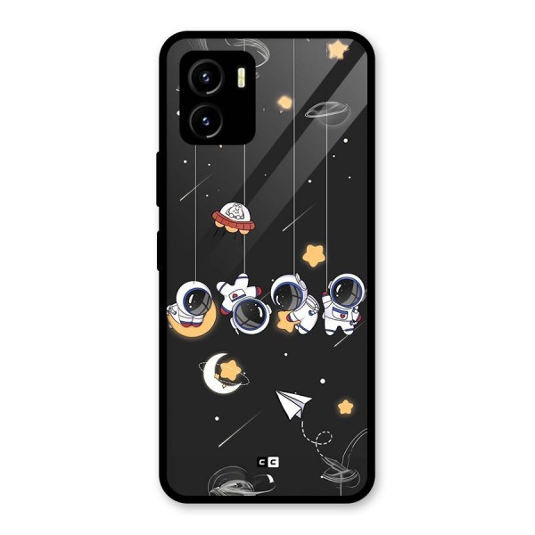 Hanging Astronauts Glass Back Case for Vivo Y15s