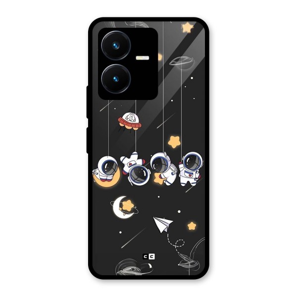 Hanging Astronauts Glass Back Case for Vivo Y22