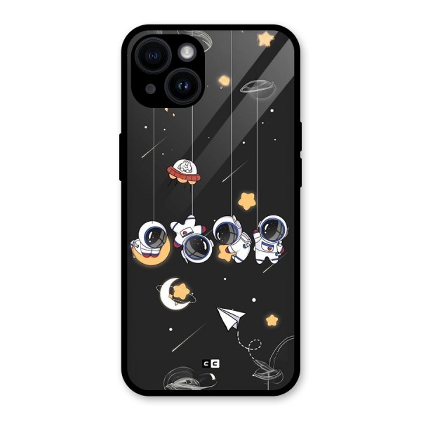 Hanging Astronauts Glass Back Case for iPhone 14