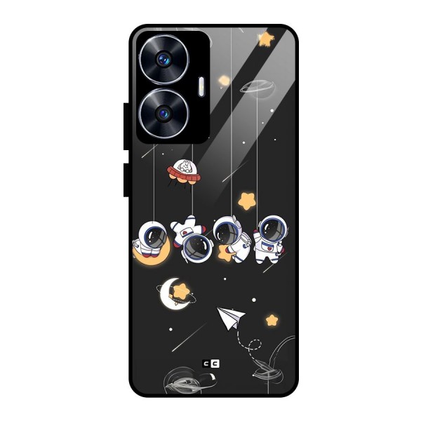 Hanging Astronauts Glass Back Case for realme C55