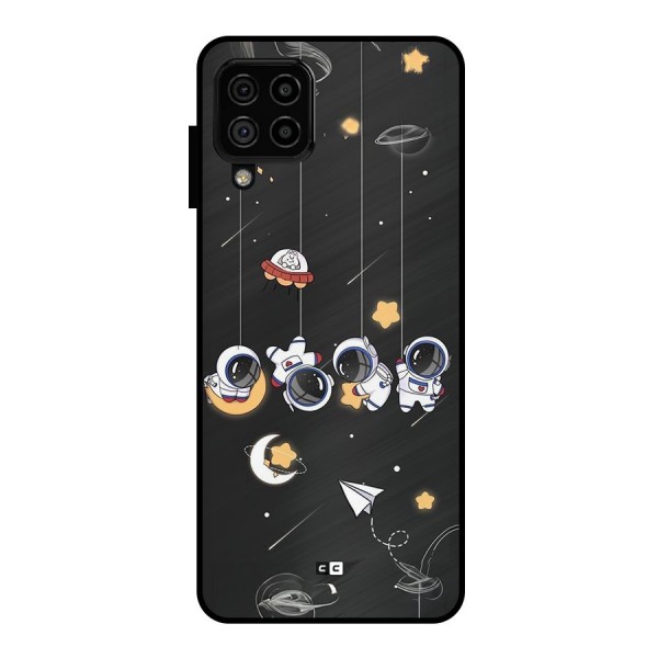 Hanging Astronauts Metal Back Case for Galaxy A22 4G