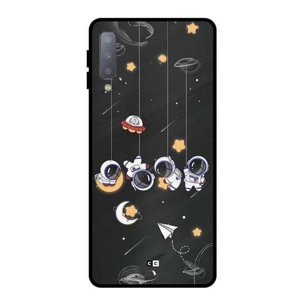 Hanging Astronauts Metal Back Case for Galaxy A7 (2018)