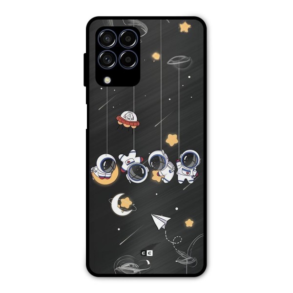 Hanging Astronauts Metal Back Case for Galaxy M53 5G
