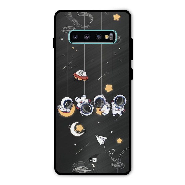 Hanging Astronauts Metal Back Case for Galaxy S10 Plus