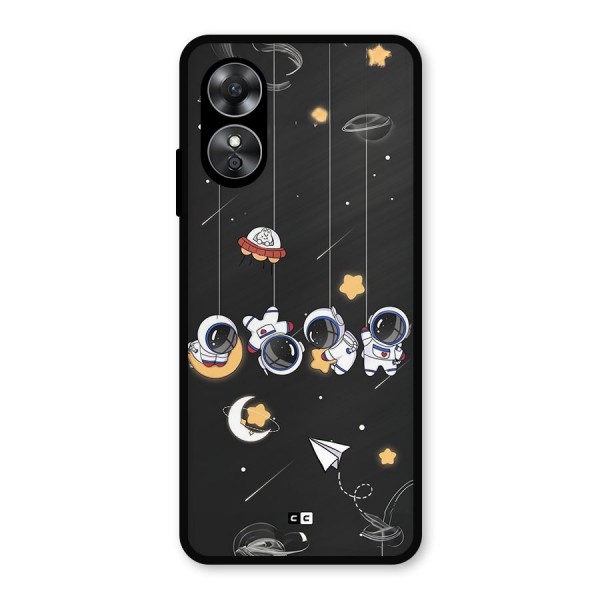 Hanging Astronauts Metal Back Case for Oppo A17