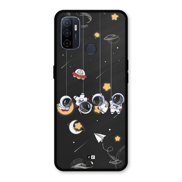 Hanging Astronauts Metal Back Case for Oppo A53