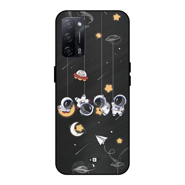 Hanging Astronauts Metal Back Case for Oppo A53s 5G