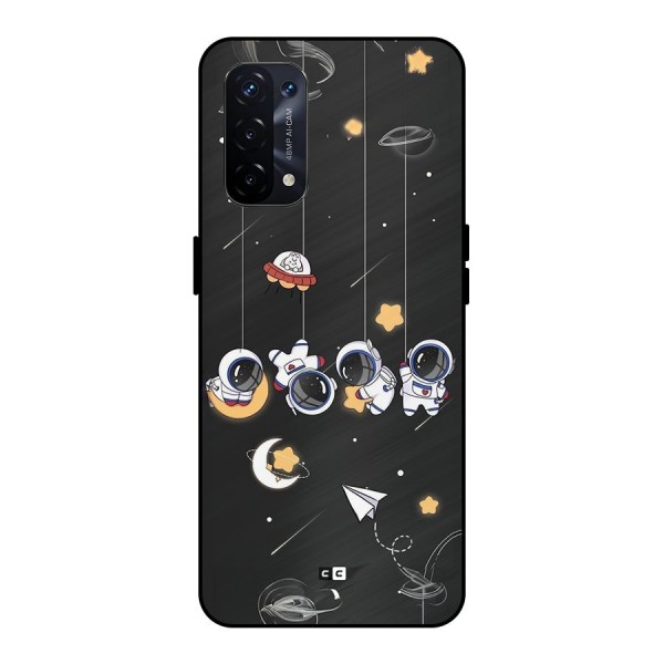 Hanging Astronauts Metal Back Case for Oppo A74 5G