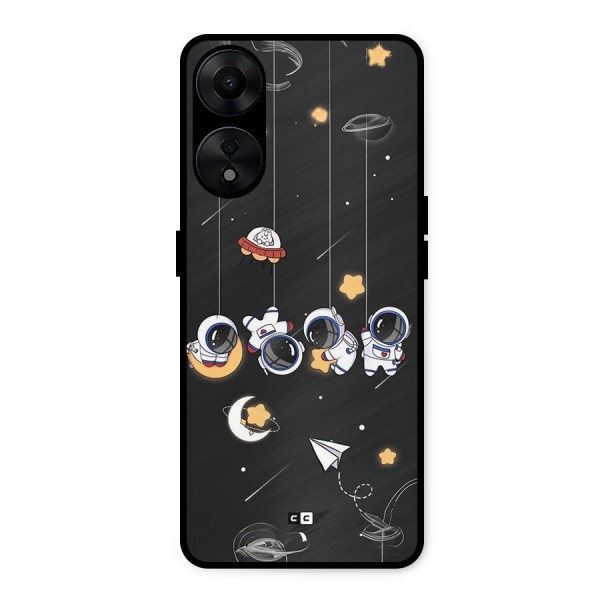 Hanging Astronauts Metal Back Case for Oppo A78 5G