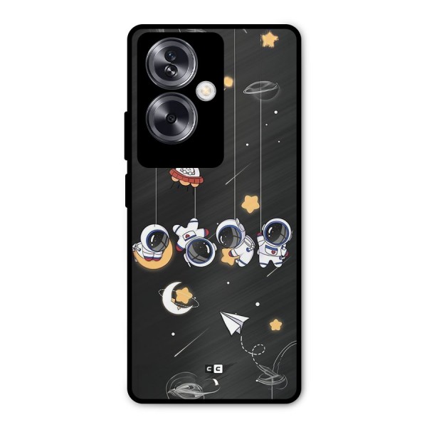 Hanging Astronauts Metal Back Case for Oppo A79 5G