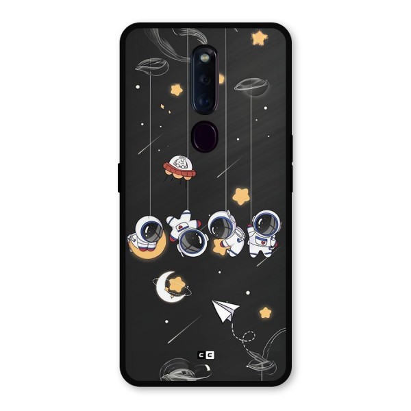 Hanging Astronauts Metal Back Case for Oppo F11 Pro