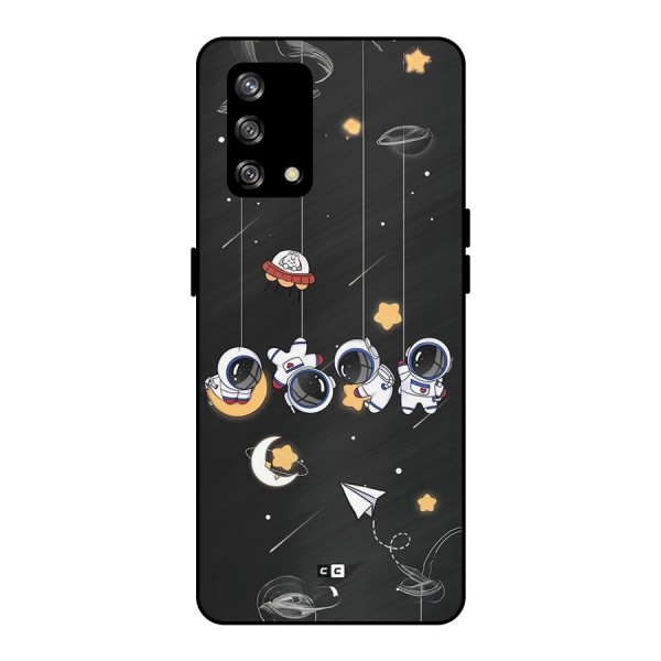 Hanging Astronauts Metal Back Case for Oppo F19