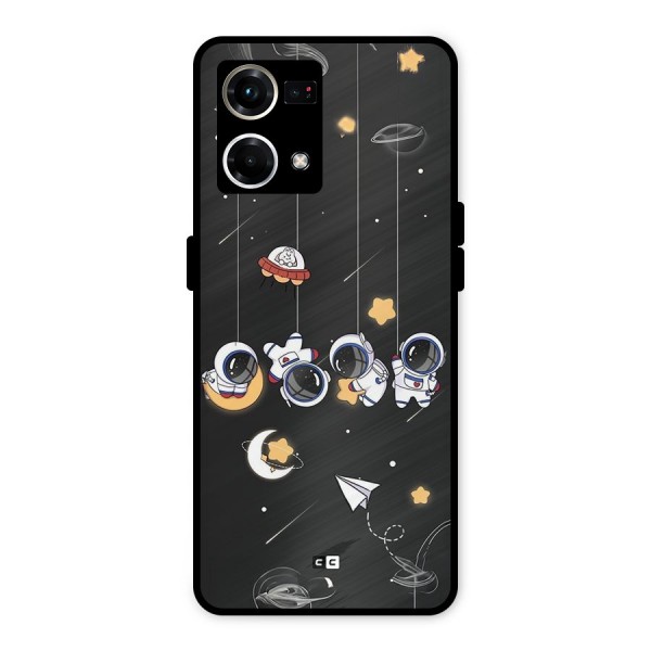 Hanging Astronauts Metal Back Case for Oppo F21s Pro 4G