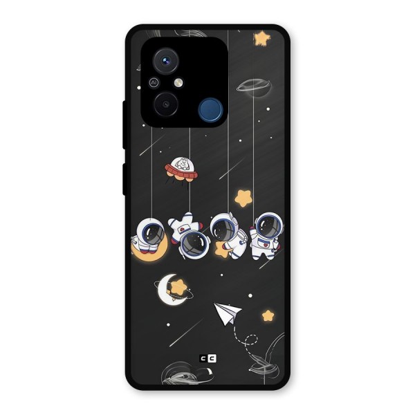 Hanging Astronauts Metal Back Case for Poco C55