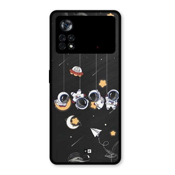 Hanging Astronauts Metal Back Case for Poco X4 Pro 5G