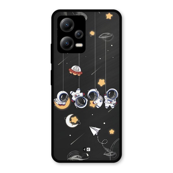 Hanging Astronauts Metal Back Case for Poco X5