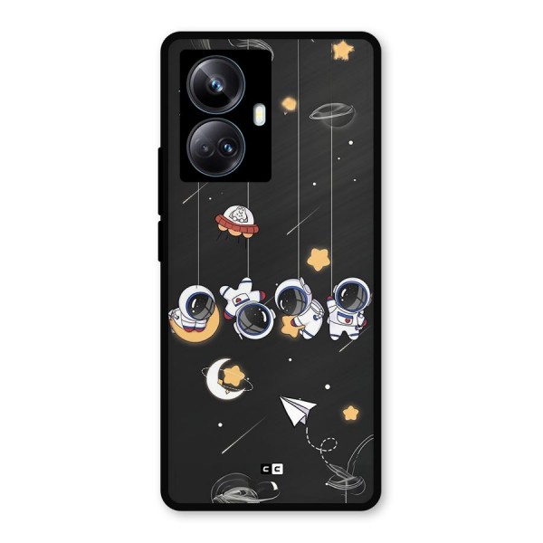 Hanging Astronauts Metal Back Case for Realme 10 Pro Plus