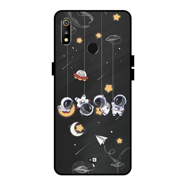 Hanging Astronauts Metal Back Case for Realme 3