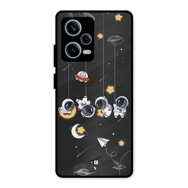 Hanging Astronauts Metal Back Case for Redmi Note 12 Pro