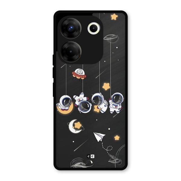 Hanging Astronauts Metal Back Case for Tecno Camon 20 Pro