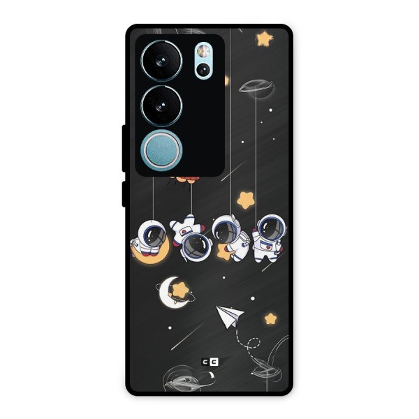 Hanging Astronauts Metal Back Case for Vivo V29 Pro