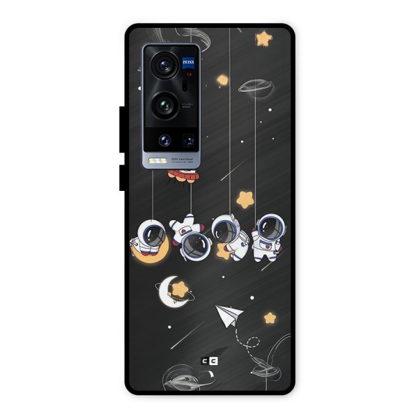 Hanging Astronauts Metal Back Case for Vivo X60 Pro Plus