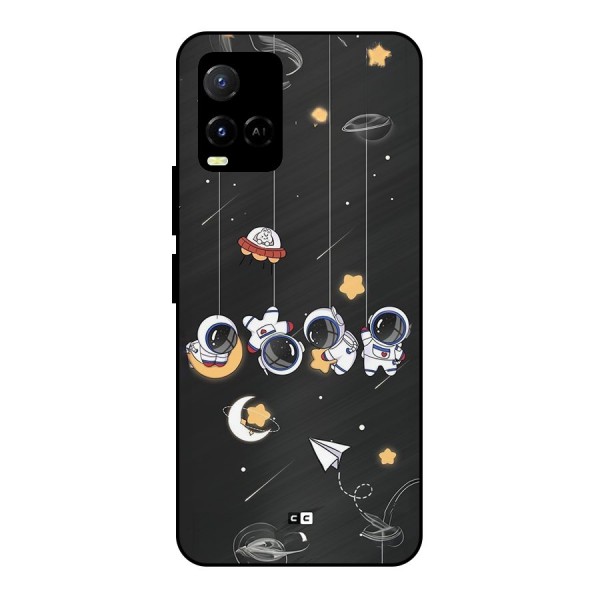 Hanging Astronauts Metal Back Case for Vivo Y33s