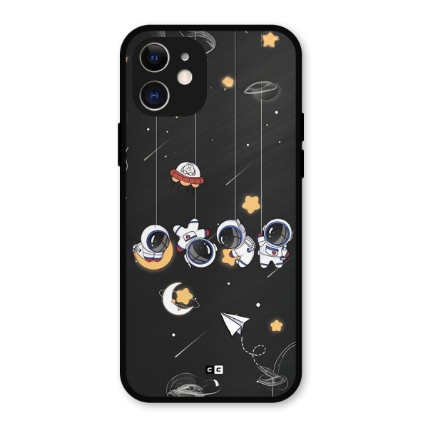 Hanging Astronauts Metal Back Case for iPhone 12