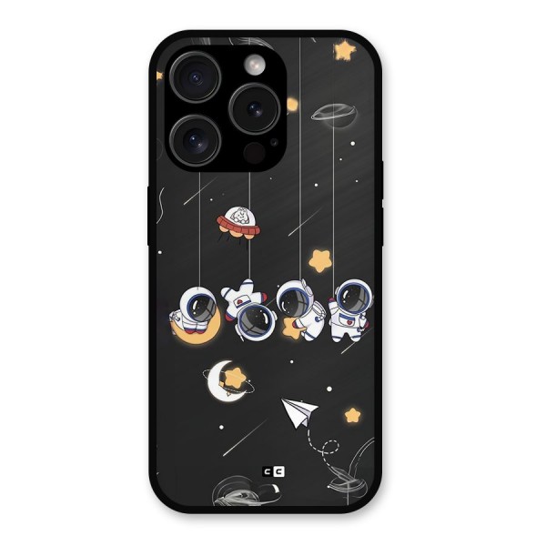 Hanging Astronauts Metal Back Case for iPhone 15 Pro