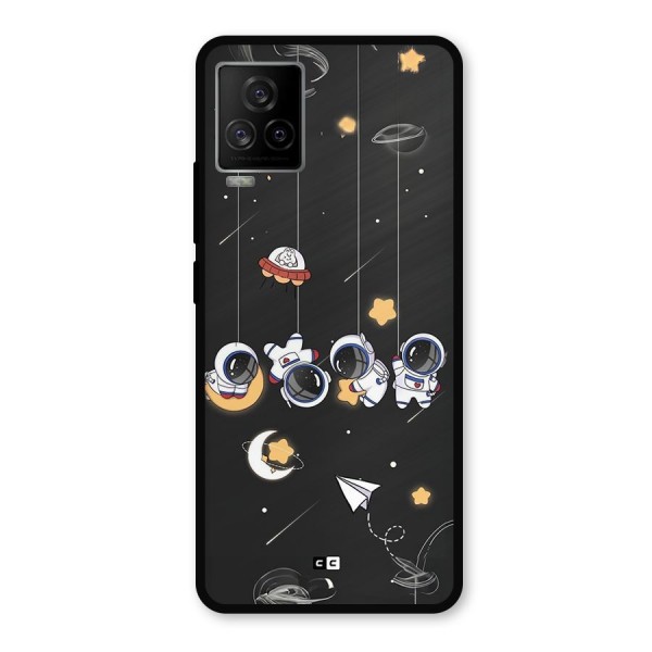 Hanging Astronauts Metal Back Case for iQOO 7 Legend 5G