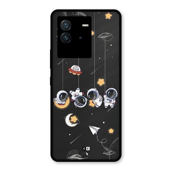 Hanging Astronauts Metal Back Case for iQOO Neo 6 5G
