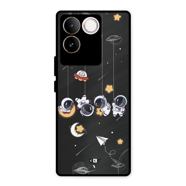 Hanging Astronauts Metal Back Case for iQOO Z7 Pro