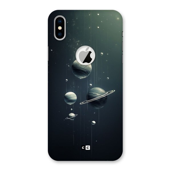 Hanging Planets Back Case for iPhone XS Logo Cut